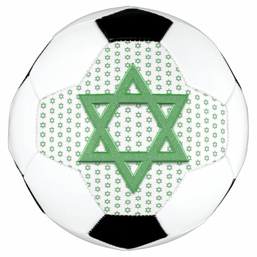 Green Star of Davidシームレス サッカーボール (正面)