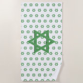 Green Star of Davidシームレス ビーチタオル (正面)