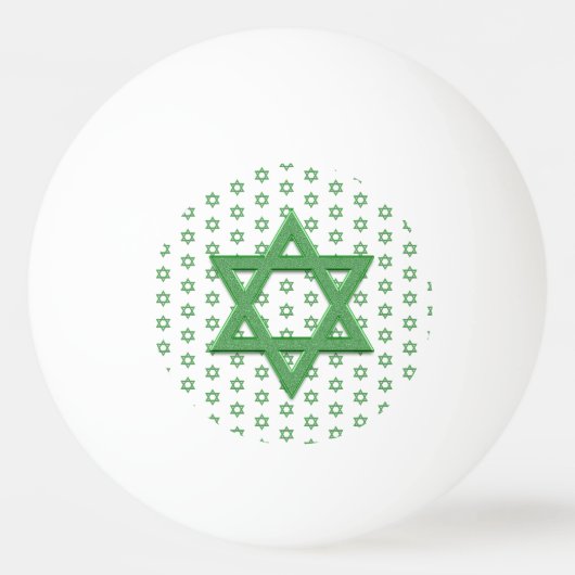 Green Star of Davidシームレス 卓球ボール (正面)