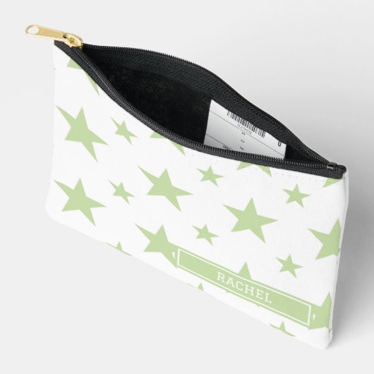 Green Stars Pattern Constellation Pencil Case アクセサリーポーチ (見開き)
