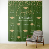 Green Step and repeat Graduation Backdrop banner タペストリー (インサイチュ)