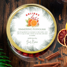 Green Stovetop Christmas  Simmering Potpourri  ラウンドシール