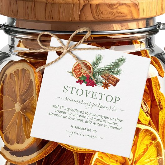 Green Stovetop Potpourri Tag フェイバータグ