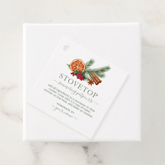 Green Stovetop Potpourri Tag フェイバータグ (インサイチュ)