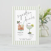 Green Stripe Bar Signature Drinks Custom Cocktails 招待状 (スタンド正面)
