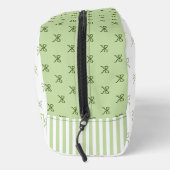 Green Stripe Bow Pattern Coquette Cosmetic ドップキット (右)