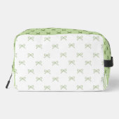 Green Stripe Bow Pattern Coquette Cosmetic ドップキット (裏面)