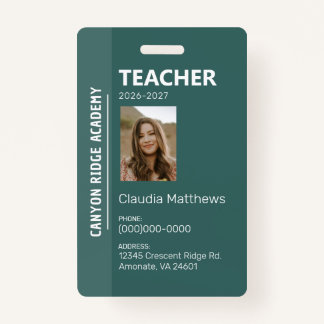 Green Stripe Homeschool Educator ID Badge バッジ