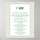 Green Stripe I Spy Wedding Game Wedding Photo Hunt ポスター (正面)