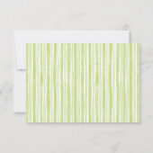 Green Stripe Wedding RSVP Postcards with QR Code (裏面)