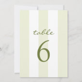 Green Stripe Wedding Table Number 招待状 (裏面)