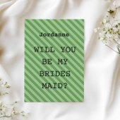 Green Stripe “Will You Be My Bridesmaid?” Proposal 招待状