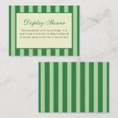 Green Striped Bridal Shower Display Shower エンクロージャーカード (正面/裏面)