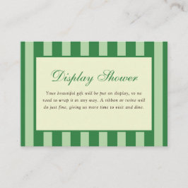 Green Striped Bridal Shower Display Shower エンクロージャーカード