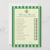 Green Striped Clover He said She said Game Card 招待状 (正面)