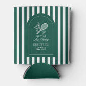 Green striped elegant tennis-themed bachelorette 缶クーラー (正面)