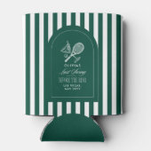 Green striped elegant tennis-themed bachelorette 缶クーラー (裏面)