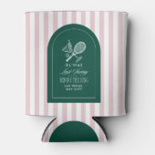 Green striped elegant tennis-themed bachelorette 缶クーラー (正面)