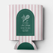 Green striped elegant tennis-themed bachelorette 缶クーラー (裏面)