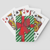 Green striped gift wrap theme playing cards トランプ (裏面)