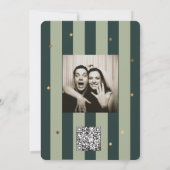 Green Striped Gold Star Wedding  招待状 (裏面)