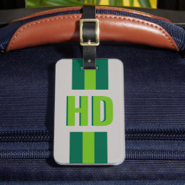 green striped Shadow Monogram retro camping ラゲッジタグ