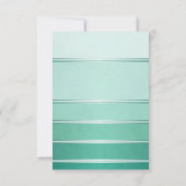 Green Striped Tone on Tone Wedding RSVP Card 招待状 (裏面)
