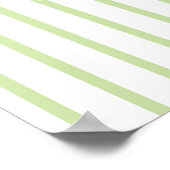 Green Striped  watercolor rose Wall Art Print ポスター (角)