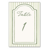 Green Striped Wedding  テーブルナンバー (正面)