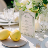 Green Striped Wedding Flat Menu メニュー