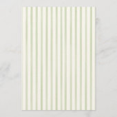 Green Striped Wedding Flat Menu メニュー (裏面)