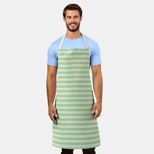 Green Stripes エプロン (着用した状態)