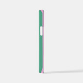 Green Stripes and Soft Pink iPhone 12 Mini Case iPhoneケース (右側面)