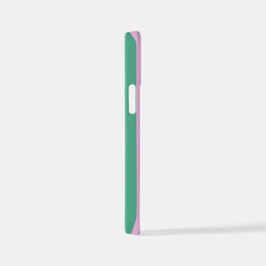 Green Stripes and Soft Pink iPhone 12 Mini Case iPhoneケース (右側面)