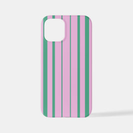Green Stripes and Soft Pink iPhone 12 Mini Case iPhone 12 Miniケース