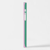 Green Stripes and Soft Pink iPhone 12 Pro Case iPhoneケース (左側面)