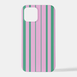 Green Stripes and Soft Pink iPhone 12 Pro Case iPhone 12 Proケース