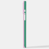 Green Stripes and Soft Pink iPhone 12 Pro Max Case iPhoneケース (左側面)