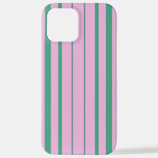 Green Stripes and Soft Pink iPhone 12 Pro Max Case iPhone 12 Pro Maxケース