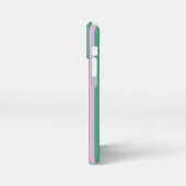 Green Stripes and Soft Pink iPhone 13 Mini Case iPhoneケース (左側面)