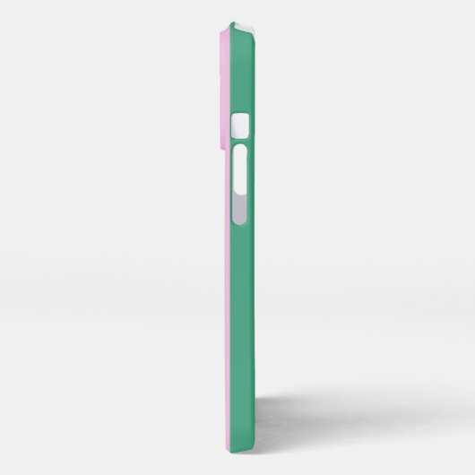Green Stripes and Soft Pink iPhone 13 Pro Case iPhoneケース (左側面)
