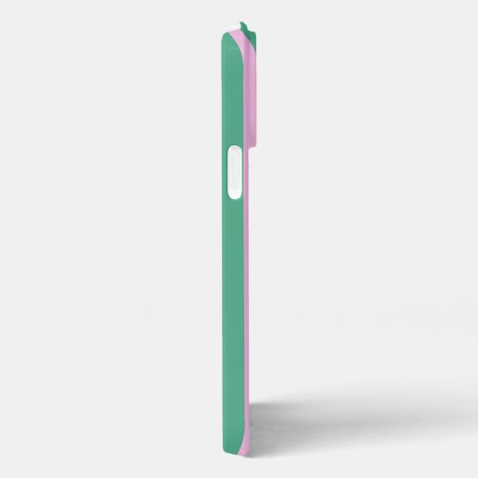 Green Stripes and Soft Pink iPhone 13 Pro Max Case iPhoneケース (右側面)