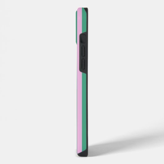 Green Stripes and Soft Pink iPhone 14 Plus case iPhoneケース (左側面)