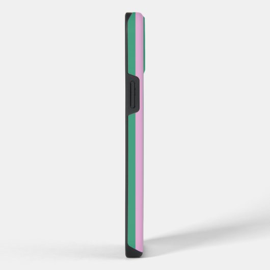 Green Stripes and Soft Pink iPhone 14 Plus case iPhoneケース (右側面)
