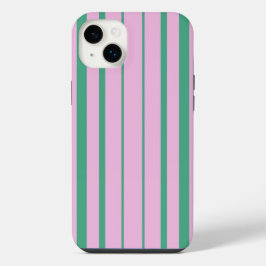 Green Stripes and Soft Pink iPhone 14 Plus case iPhone 14 Plusケース