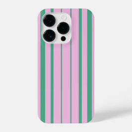 Green Stripes and Soft Pink iPhone 14 Pro Case iPhone 14 Proケース