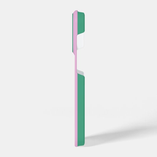 Green Stripes and Soft Pink iPhone 14 Pro Case iPhoneケース (左側面)
