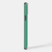 Green Stripes and Soft Pink iPhone 15 Plus Cases iPhoneケース (右側面)