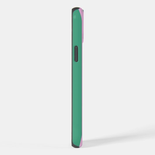 Green Stripes and Soft Pink iPhone 15 Plus Cases iPhoneケース (右側面)