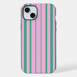 Green Stripes and Soft Pink iPhone 15 Plus Cases iPhone 15 Plusケース